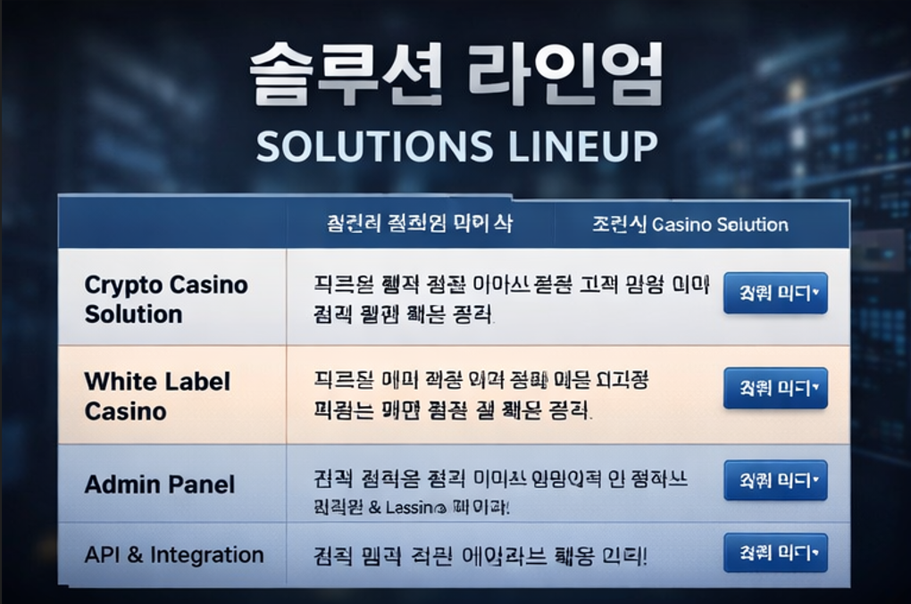 카지노솔루션 라인업 구조