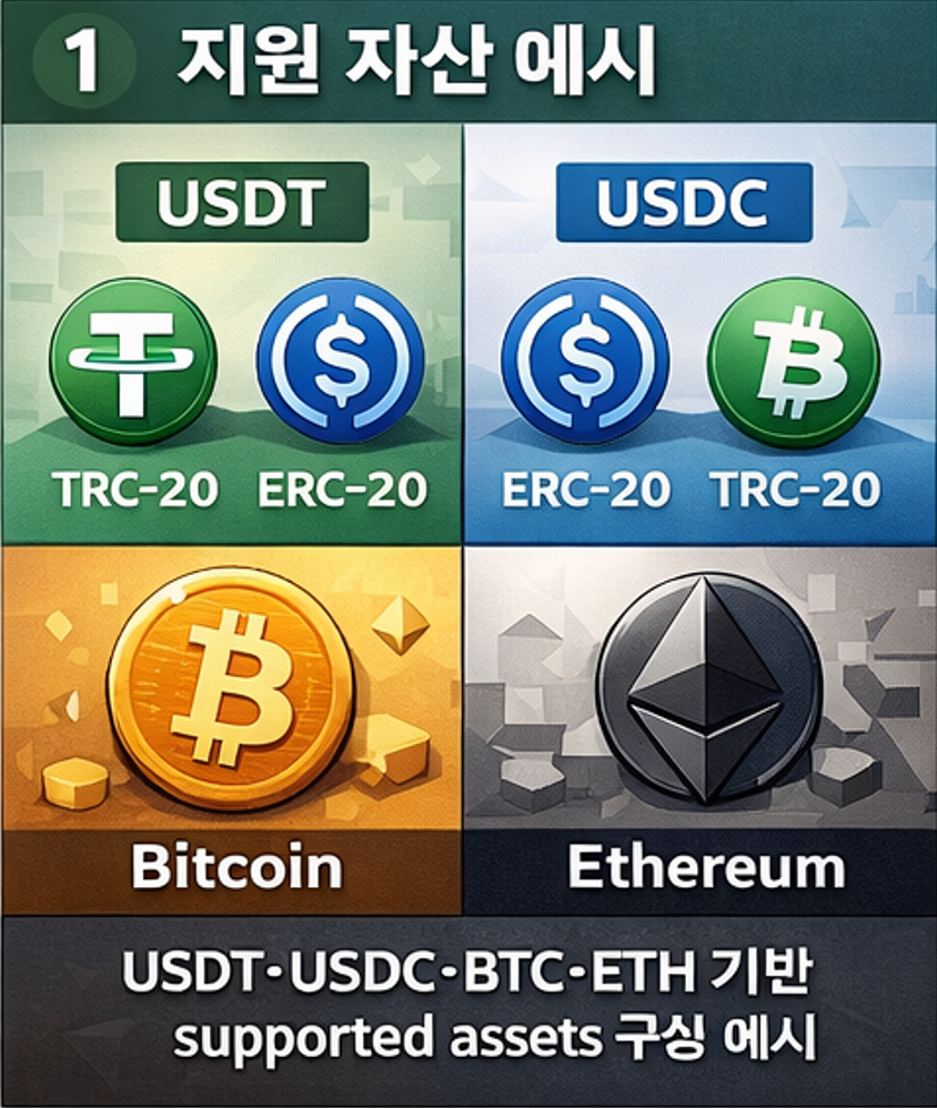 크립토 결제 네트워크 혼동 방지를 위한 자산 표기 방식