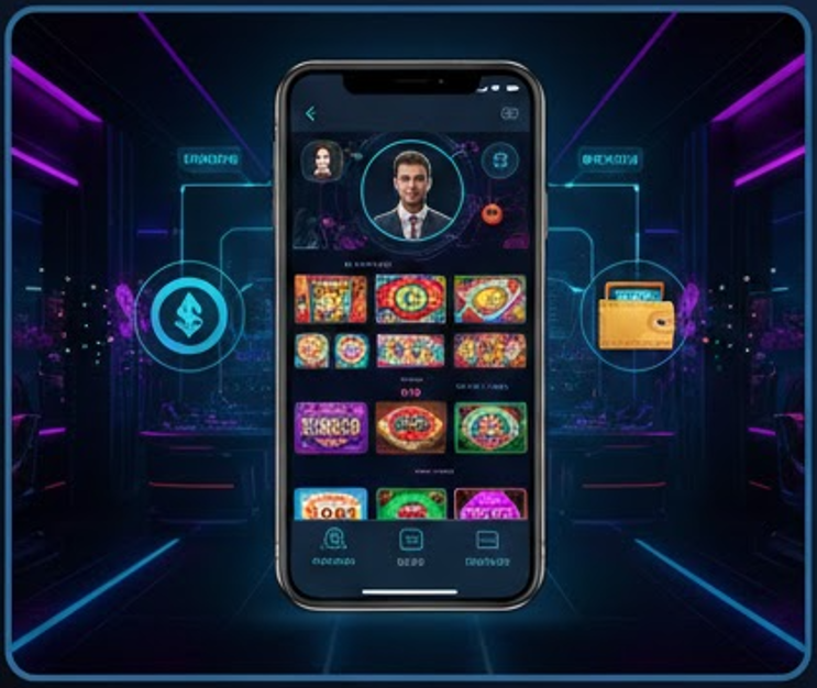 관리자가 투명한 태블릿 화면을 통해 전 세계 운영 현황과 실시간 데이터 차트를 분석하는 모습