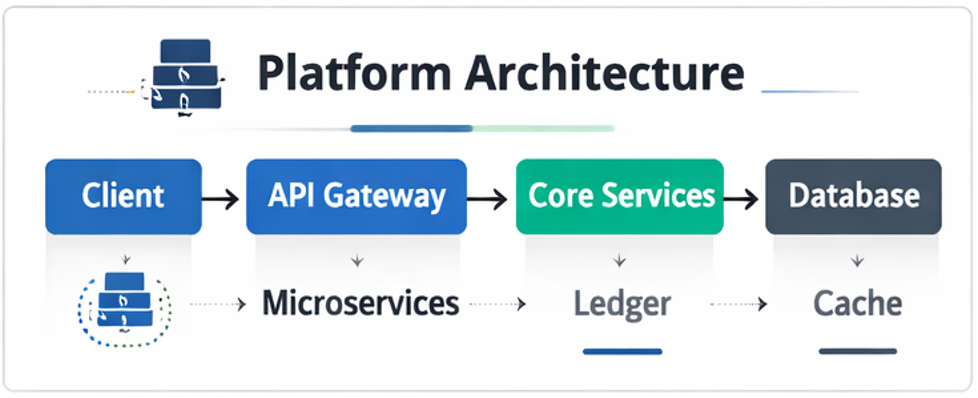 카지노솔루션 플랫폼 허브에서 아키텍처·보안·확장 기준을 한눈에 정리한 개요 이미지