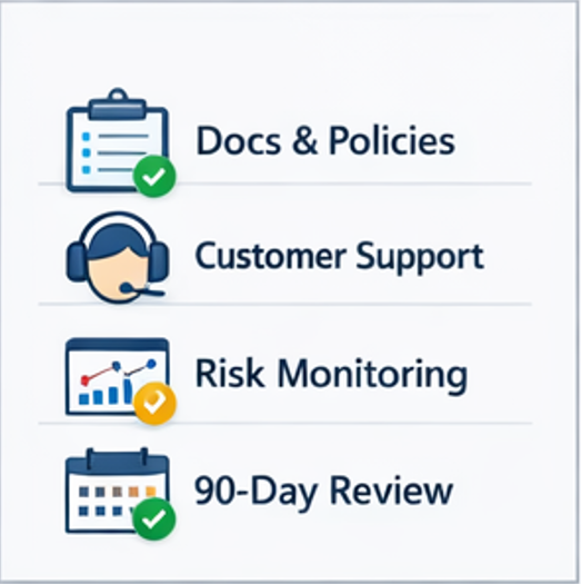 iGaming 라이선스 취득 전/후 체크리스트(문서, 컴플라이언스, 운영 리포트, 고객지원, 리스크 관리)